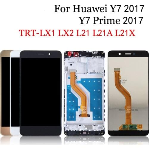 100% Tested For Huawei Y7 2017 TRT-LX3 TRT-LX1 LCD Display Touch Screen Digitizer Assembly With Frame For y7 prime 2017 lcd