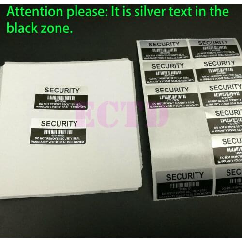 2000pcs Warranty Void BARCODE Security Tamper Evident Label Stickers Seals 40*20mm