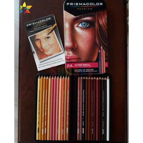 24 Pack lapis Cor do Chumbo drawing pencil cor portrait skin oily color pencil artist sanford prismacolor color pencil Tin box