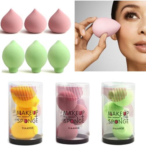 3pcs Makeup Sponge Powder Puff Dry and Wet Combined Beauty Makeup Ball Gourd Powder Puff Bevel Cut Make Up Sponge Tools