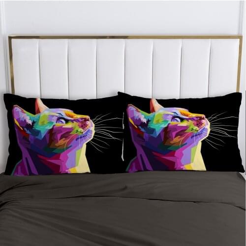 3D Pillow cover Pillow case Luxury Bedding Pillowcase Pillowcovers decorative 50x70 Customizable size Colorful animal black