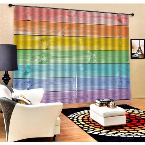 Customized 3D Blackout Curtains Living Room Bedroom Hotel Window curtains rainbow woods curtains