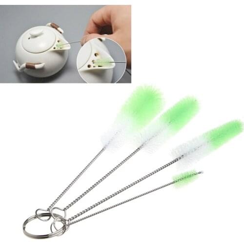 4IN1 Mini Ultrafine Brushes Bottle Brush Bristle Brushes Flavor Pot Small Shoyu Teapot Sink Spout Bottle Cleaning