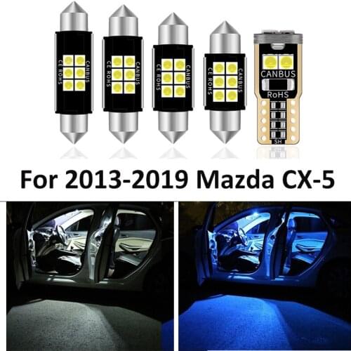 9pcs Car White Interior LED Light Bulbs Package Kit For 2013 2014 2015 2016 2017 2018 2019 Mazda CX-5 CX5 Map Dome Trunk Lamp