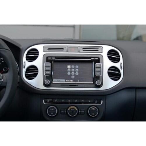 ABS Chrome For Tiguan 2009 to 2015 Car Central Control Air Outlet Panel cover trim auto accessories styling 4PCS