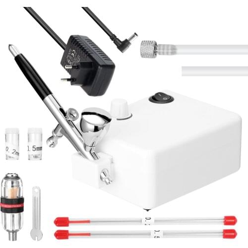 Professional Air Compressor Airbrush Set 0.3/0.2/0.5mm Airbrush Non-oil Type 30PSI Air Compressor for Model Making Art Painting