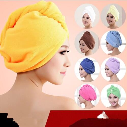 Microfiber Bath Towel Hair Dry Quick Drying Lady Bath towel soft shower cap hat for lady man Turban Head Wrap Bathing Tools60*20