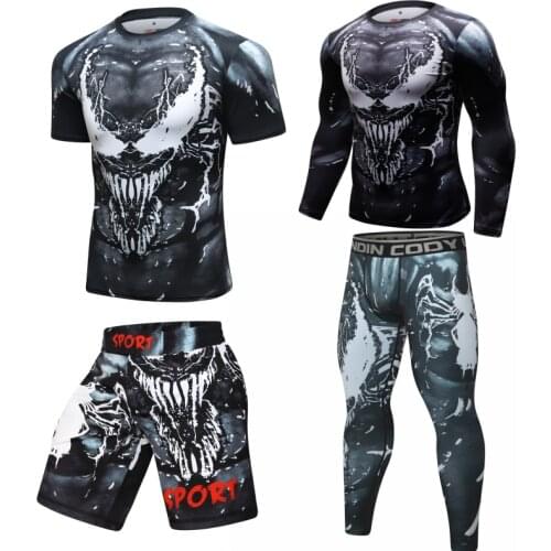 MMA Rashguard Jiu Jitsu Boxing Jerseys Mens Fitness Training Compression Sportsuit Muay Thai Sport Sets Quick Dry Tracksuits
