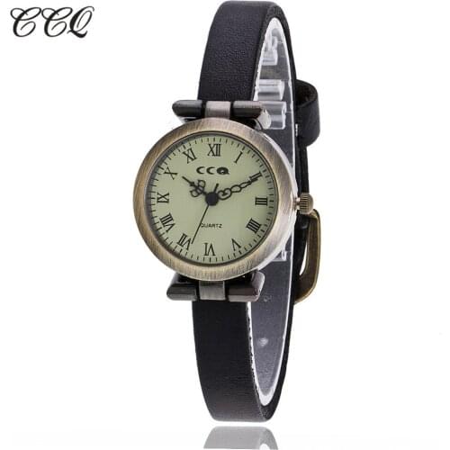 CCQ Luxury Brand Womens Watches Quartz Leather Band Newv Strap Ladies Watch Analog Mens Wrist Watches Gifts Wholesales #N05