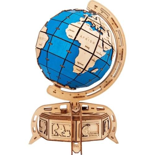 DIY Assembly Mechanical Transmission Tellurion Toy Wooden Puzzle Model Building Kit