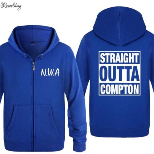 Mens Hoodie Rock NWA Straight Outta Compton Hoodies Men Hip Hop Fleece Long Sleeve Zipper Jacket Coat Sweatshirt Skate Tracksuit