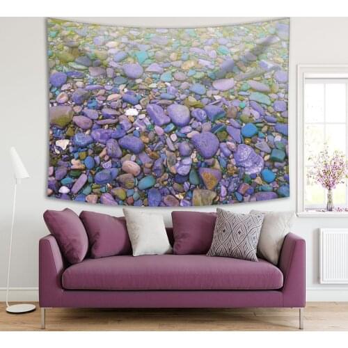 Tapestry Colorful Stones under the Clear Water Lake McDonald of Glacier National Park Montana Nature Photo Purple Green