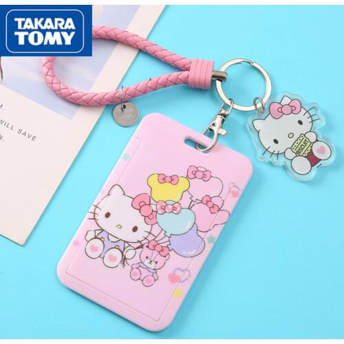 TAKARA TOMY fashion cartoon Hello Kitty student campus bus card factory card certificate protection shell access card