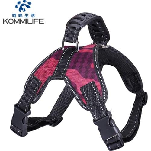 KOMMILIF Adjustable Pet Dog Harness Reflective Breathable Mesh Pad Harness For Small Medium Large Dogs NO Pull Dog Harness