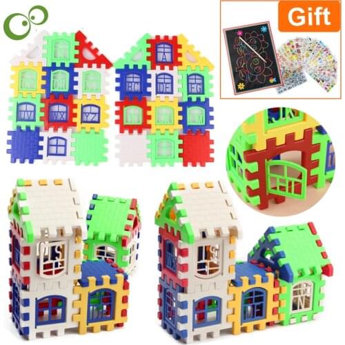 24Pcs/Set DIY Building Blocks Kid House Building Blocks Construction Developmental Toy Set 3D Bricks Toy Construction Bricks YJN