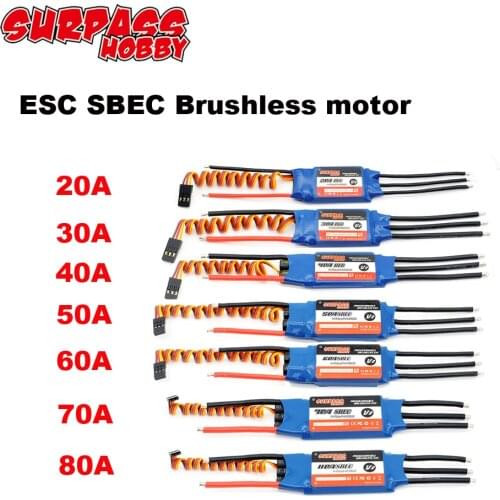 SURPASS HOBBY ESC 20A 30A 40A 50A 60A 70A 80A Speed Controller 2-6S BLHeli BEC SBEC for RC FPV Airplanes Multicopter Helicopter