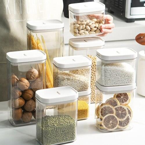 Kitchen Storage Box Transparent Plastic Multigrain Sealed Cans Cereal Grain Jar Food Storage Containers Kitchen Organizer Boxes