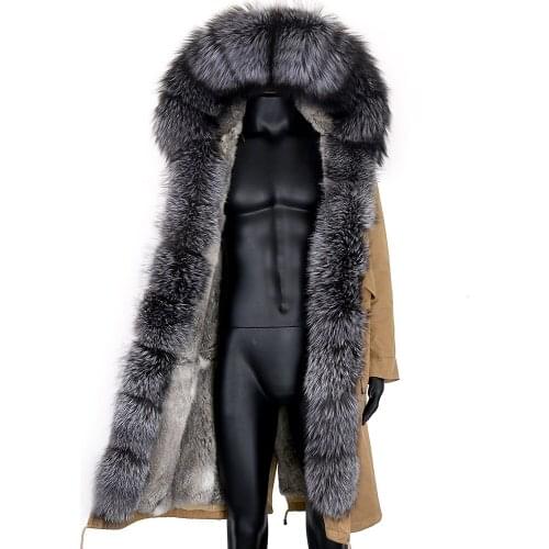 2020 New Winter Jacket Men X-Long Coat Parkas 7XL Thick Warm Outerwear Streetwear Real Rabbit Fur Liner Natural Raccoon Fur Hood