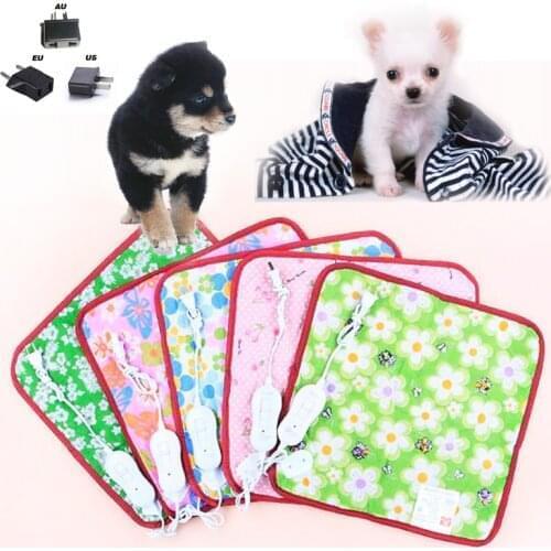 Hot Seller Colorful Pet Puppy Kitten Electric Heat Pad Two Gear Temperature 18W Dog Cat Bunny Heater Mat Blanket Bed 40*40cm