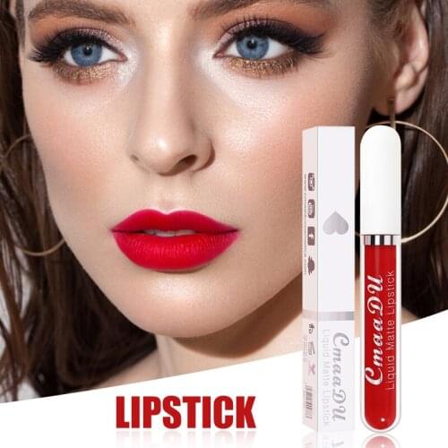 18 Color Optional Matte Velvet Lipstick Vivid Colour Non-Stick Cup Long Lasting Lip Glosses for Women Girl SANA889