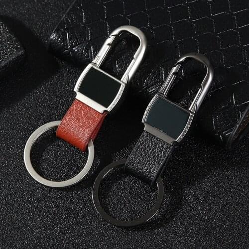 Fashion metal leather custom keychain Waist Hanging KeyChain Gift Key Ring jewelry for Tesla Model 3 Model X Model S Model Y car