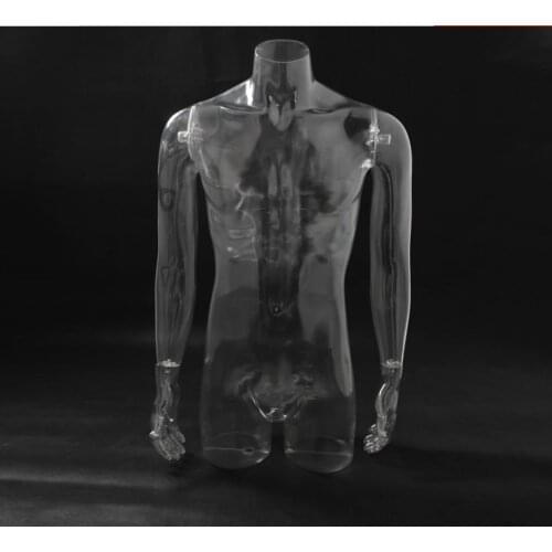 Fashionable Style High Quality Clear Model Transparent Mannequin Half Body On Sale