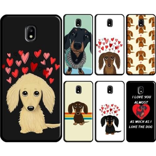 Cartoon Dachshund Sausage Dog Case For Samsung Galaxy J5 J7 J1 J3 2016 A5 A3 2017 J4 J6 J8 A7 A9 A6 A8 Plus 2018 Cover