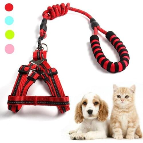 Nylon Cat Harness Leash Adjustable Puppy Kitten Harness Vest Outdoor Walking Pet Collar Traction Rope Dog Accessories