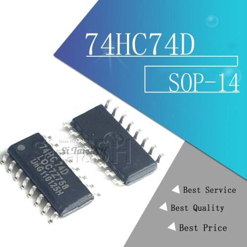 10PCS 74HC74D SOP14 74HC74 SOP SN74HC74DR SOP-14 SN74HC74 SMD new and original IC
