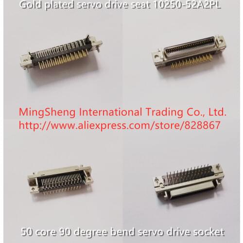 Original new 100% gold plated servo drive seat 10250-52A2PL 50 core 90 degree bend servo drive socket