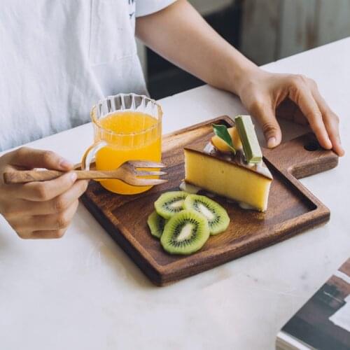 Walnut Serving Tray Food Support Plate Sushi Platter Fruit Service Dessert Dinning Room Home Cafe Table Decor Kitchen Items