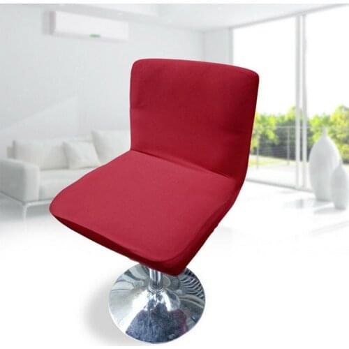 Stretch Bar Stool Low Back Short Chair Seat Cover Dining Chair Slipcover Design With Elastic Band