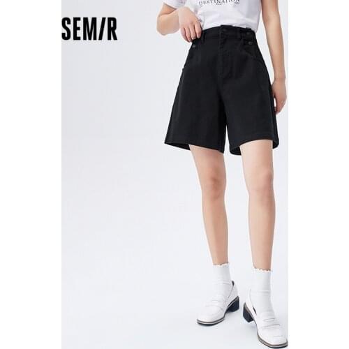 SEMIR Casual Shorts Women High Waist Casual Big Pockets Simple Classic Loose A Word 2021 Summer New Short Pants