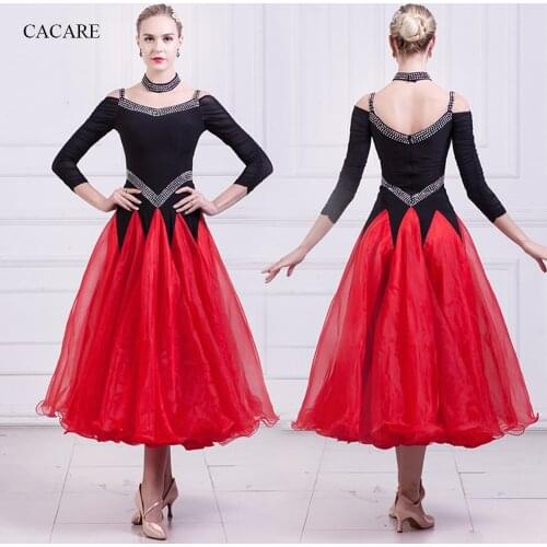 Standard Dance Dresses CHEAPEST Waltz Dress Ballroom Dance Competition Dresses D0147 Big Sheer Hem with Rhinestones Customize