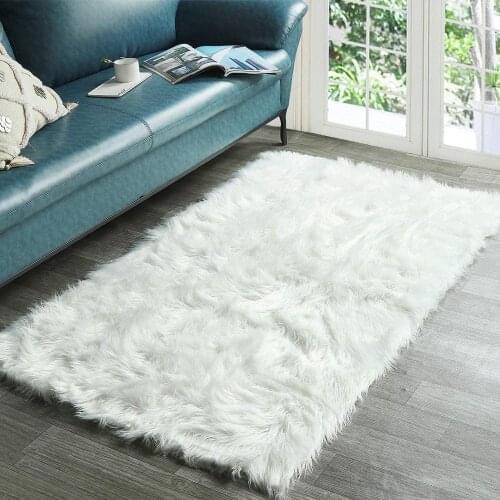 Super Soft Fluffy Bedroom Rug Luxurious Plush Faux Fur Sheepskin Area Rug Living Room Carpet Home Decor Kids Girls Shaggy Carpet