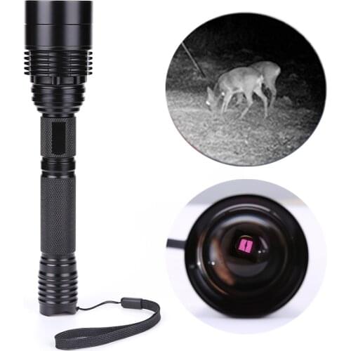 850nm LED Aluminium Alloy Flashlight Infrared Rotating Zoomable Light IR Night Vision Battery Powered Camping Hunting Torch