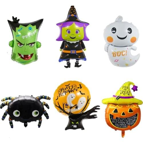 Halloween Decorations balloon Halloween Pumpkin Ghost Spider Foil Balloons Inflatable Toys Bat Globos Halloween Party Supplies