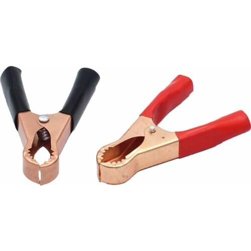 2Pcs 50A Red+Black 80mm Crocodile Car Caravan Van Battery Test Lead Clips Best Promotion Alligator Clips