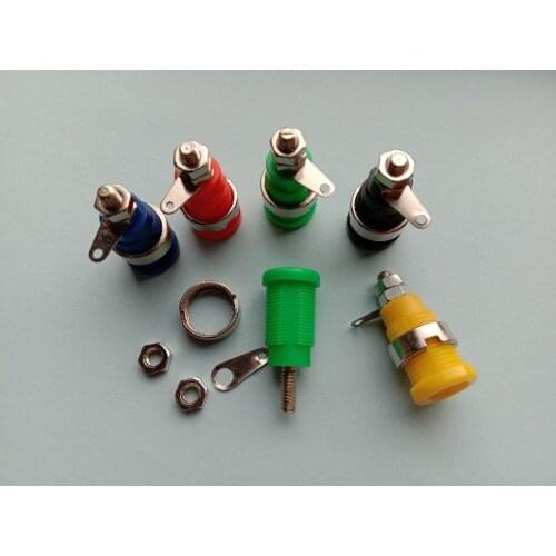 5 Pcs Binding Post Banana Jack for 4mm Safety protection Plug with Screw 5 color Red & Black & Blue & Green & Yellow RH2096