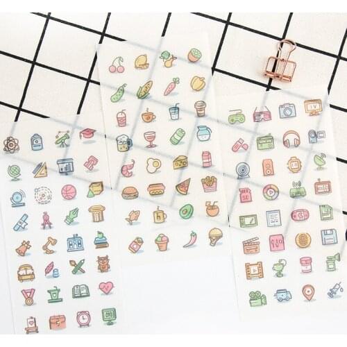 6Sheets/Pack Novelty Small Labels Decoration Scrapbooking Stickers Transparent PVC Stationery Diary Stickers