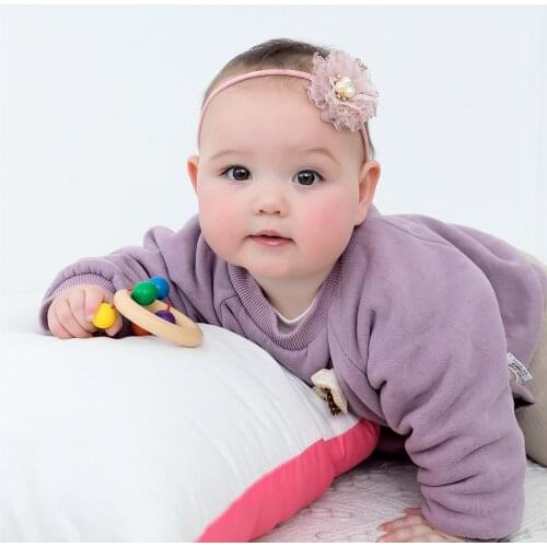 7pcs/lot Children Girls Flower with Pearl Head Hair Band Hair Accessories Baby Newborn Hair Rope Headband Headwear Head Wrap