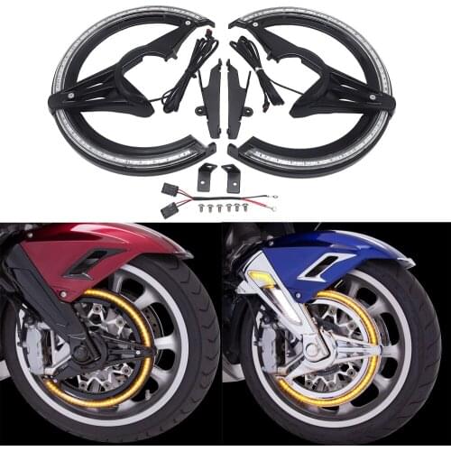 New Motorcycle Accessories Brake Disc Rotor Covers With Yellow LED Ring Light 1800 2020 2019 2018 For Honda GL1800 Goldwing