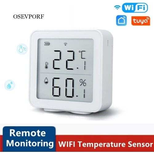 Wifi Temperature Tester Alarm Digital Home Thermometer Hygrometer With LCD Display For TuYa Smart Life Alexa Google Assistant