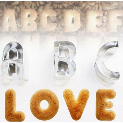 Cookie Cutters Letters Shape Pastry Cutter Molds For Biscuit /Cake Cake Stamp Stainless Steel Baking Molds
