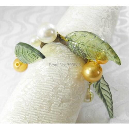 Pearl napkin ring, napkin holder for wedding