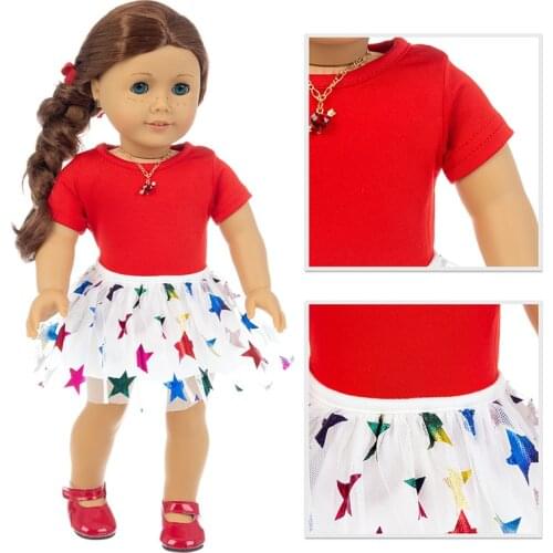 Red 1Set Dress fits for American18" girl doll alexander doll best gift