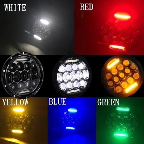 Round 7 inch LED headlights Fit for Jeep Wrangler Hi/low Beam 12v 75W fog lights for Motorcycle Headlights
