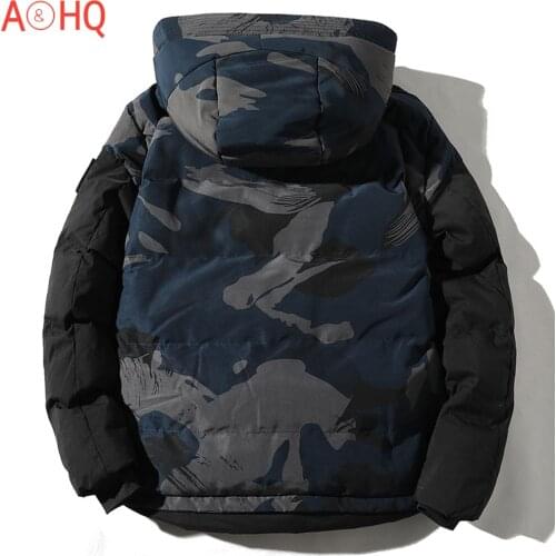 Puffer Jacket Men Camouflage Patchwork Bubble Jacket Japanese Fashion Winter Jacket Men Outdoor Fashion Streetwear Coat Thick