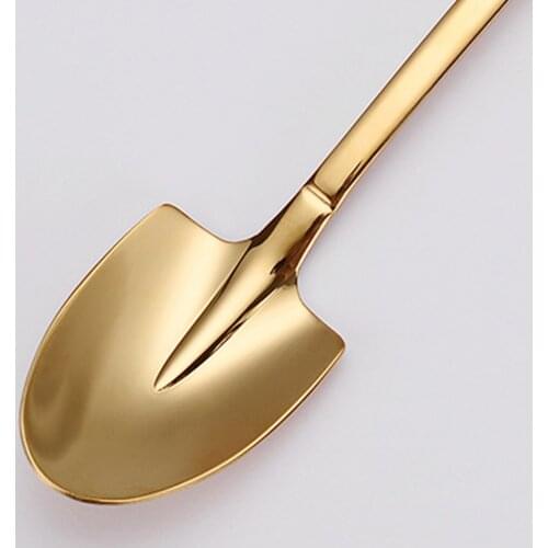 Retro Shovel Mixing Spade for Sugar Milkshak Cafe Bar Tableware Supplies Appetizer Spoons Gold Coffee Scoop Dessert Yogurt Cream