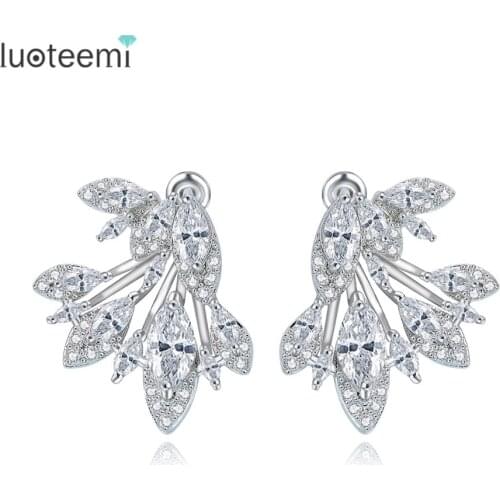 LUOTEEMI High Quality New Elegant Jewelry Micro Inlay Shining Marquise CZ Zircon Earrings For Women Christmas Jewelry Bijoux